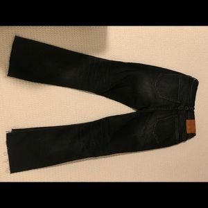Size 26 Jcrew jeans. Demi bootcut, distressed black wash